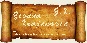 Živana Krajinović vizit kartica